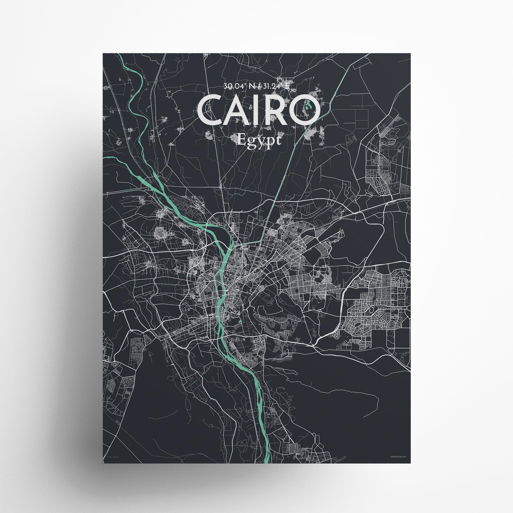 Cairo city map poster in Dream of size 18" x 24"