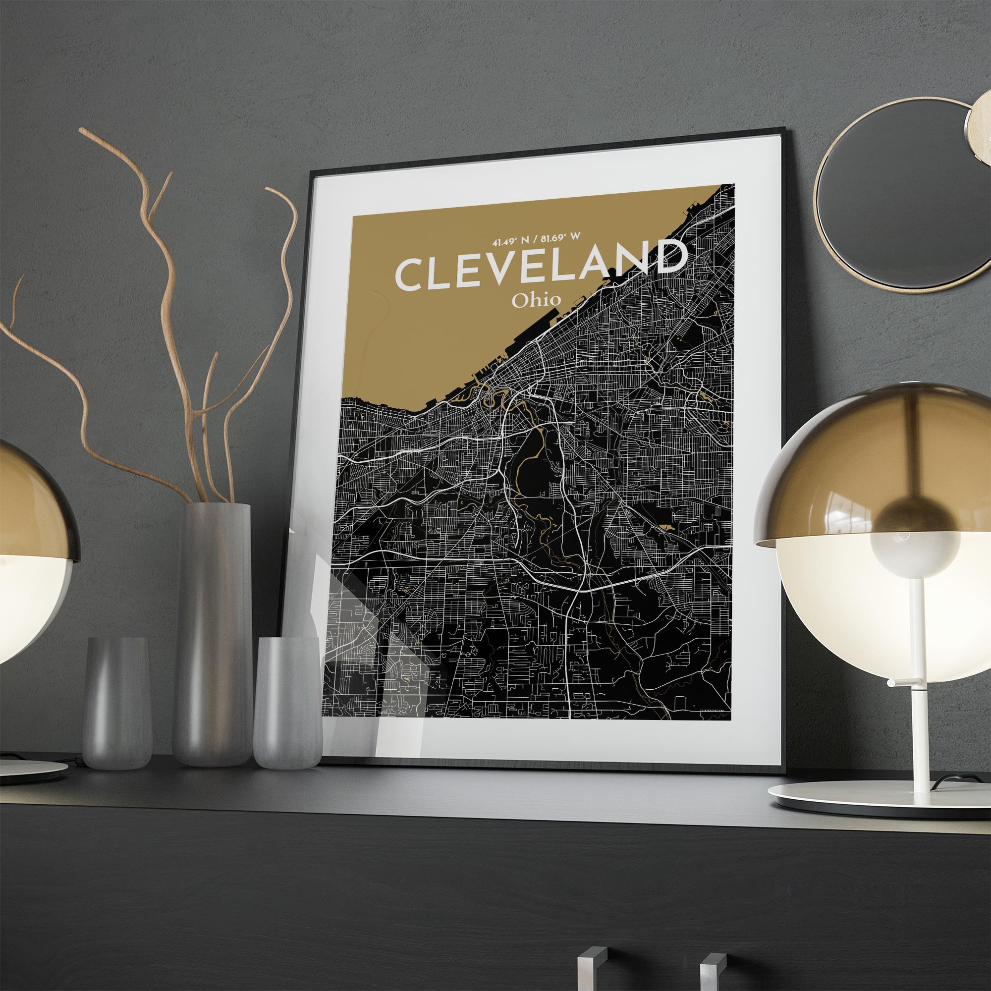 Cleveland City Map, Art Print, Wall Decor - OurPoster.com