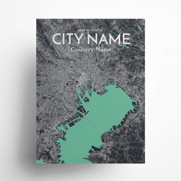 Custom city map poster in Dream of size 18" x 24"