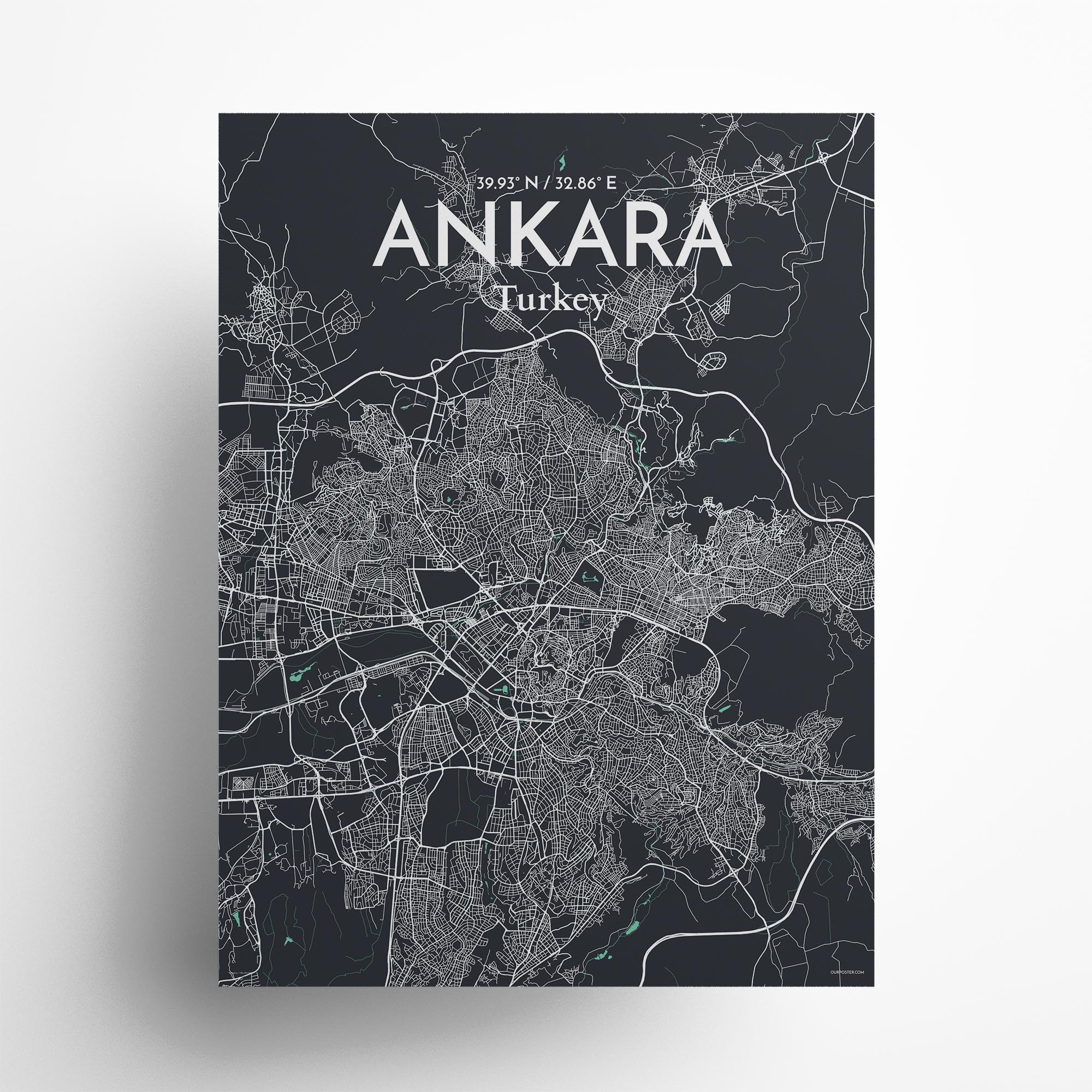 Ankara city map poster in Dream of size 18" x 24"