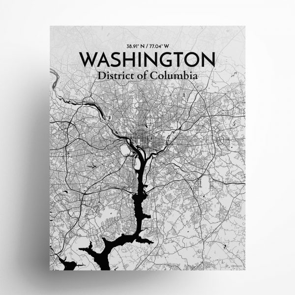Washington City Map Poster by OurPoster.com
