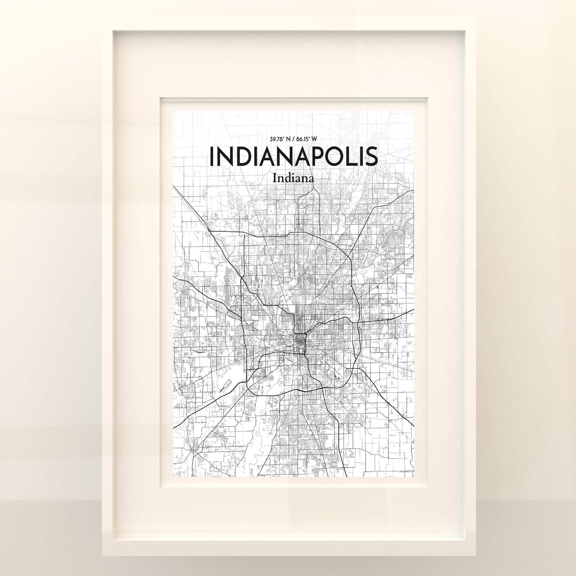 Indianapolis City Map, Art Print, Wall Decor - Ourposter.com