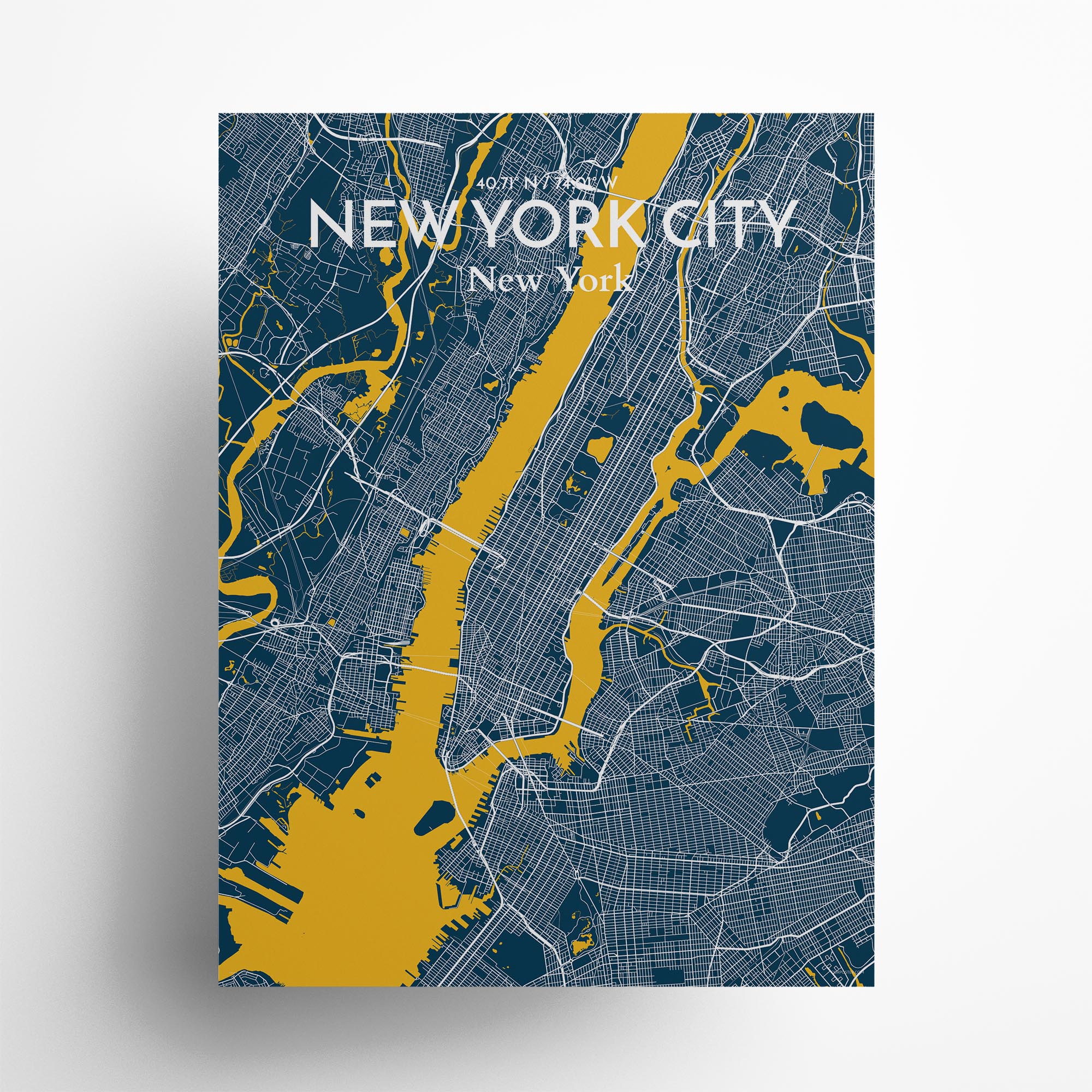 New York City city map poster in Amuse of size 18" x 24"