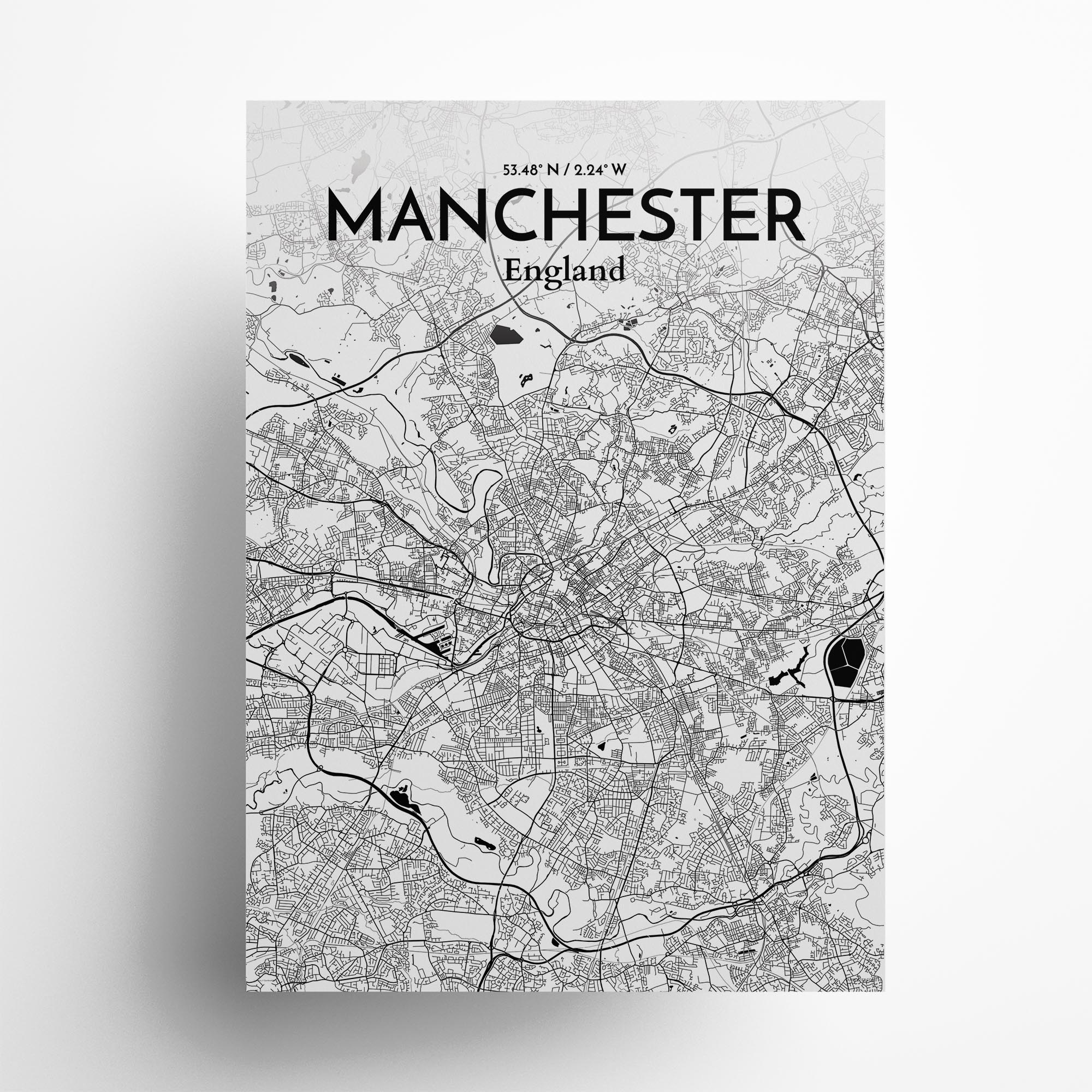 Manchester City Map, Art Print, Wall Decor - OurPoster.com