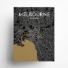 Melbourne city map poster in Luxe of size 18" x 24"