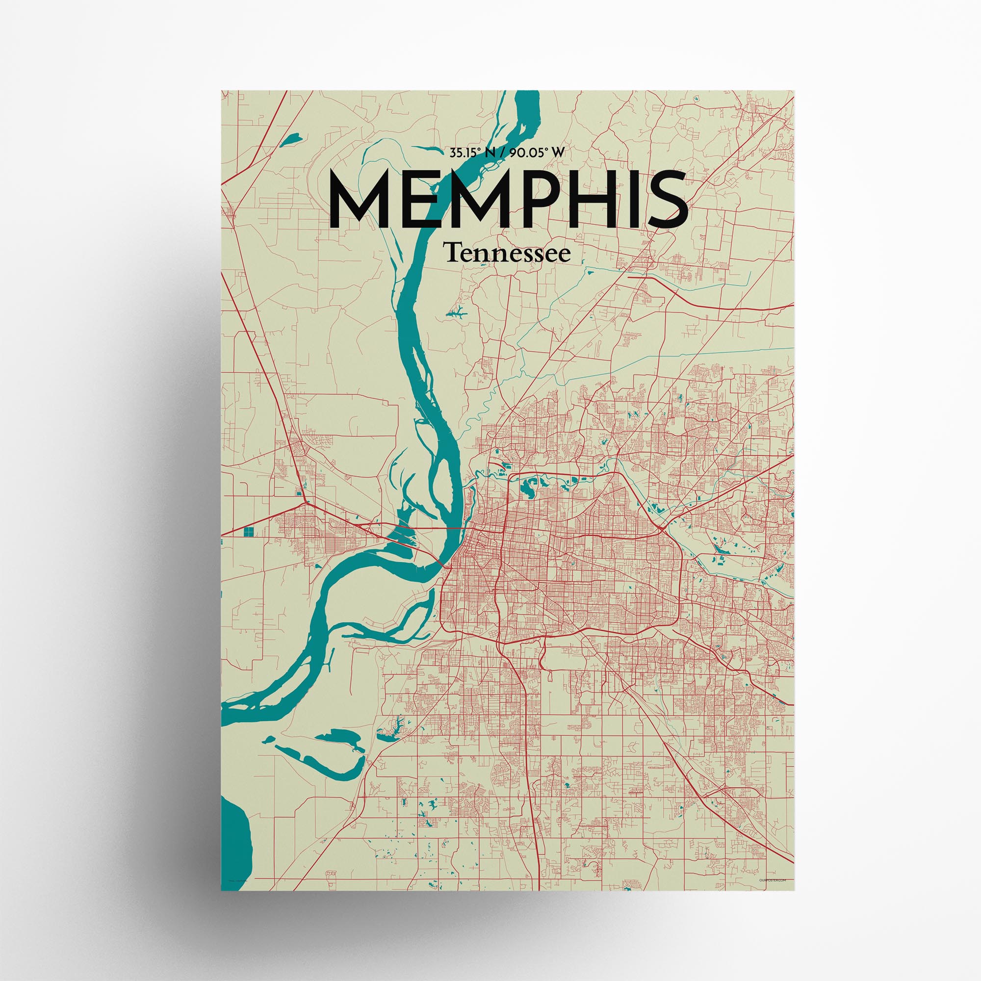 Memphis City Map, Art Print, Wall Decor - OurPoster.com