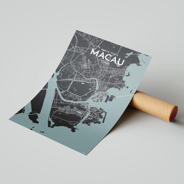Poster Many Sizes; Map Of Macau China 1889