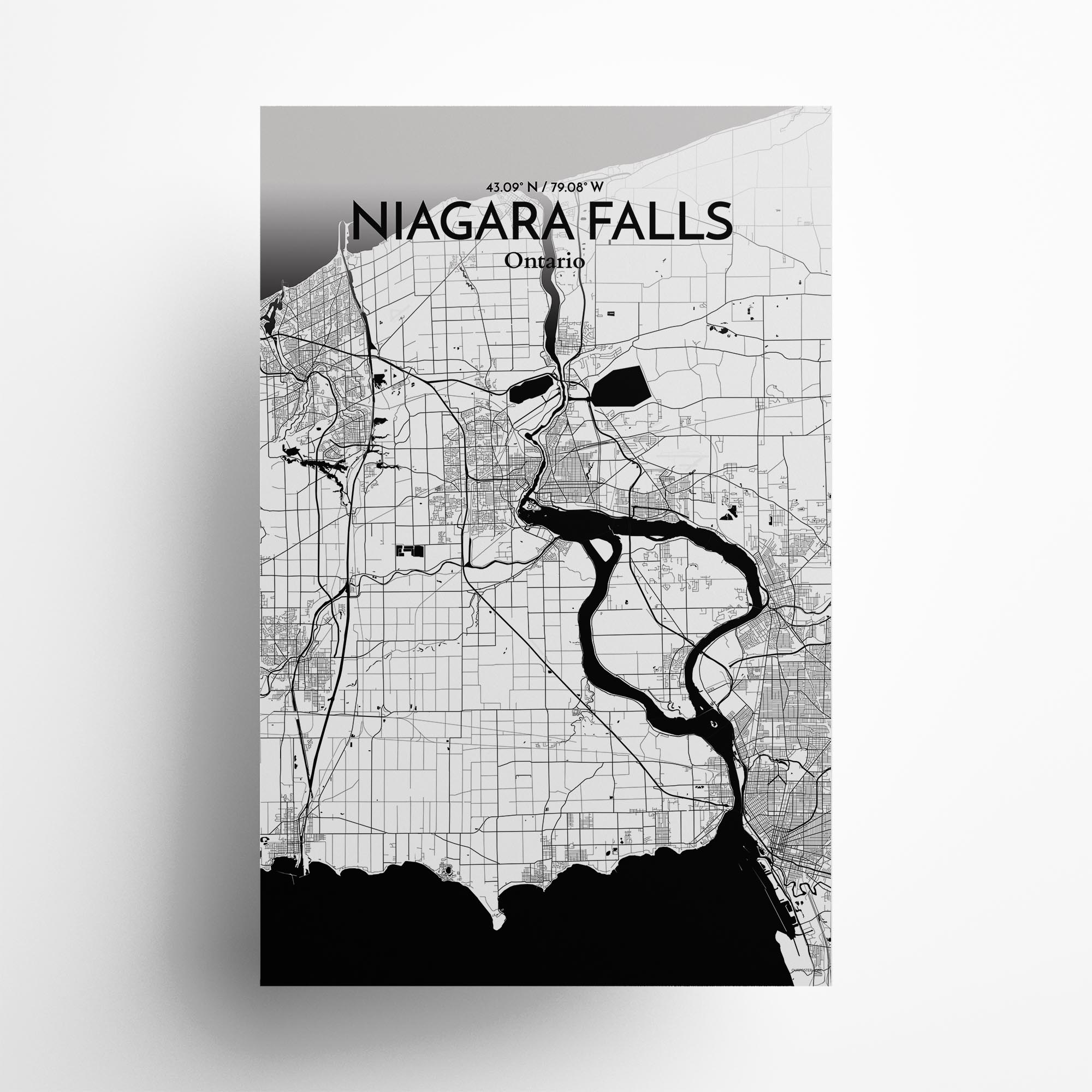 Niagara Falls City Map, Art Print, Wall Decor - OurPoster.com