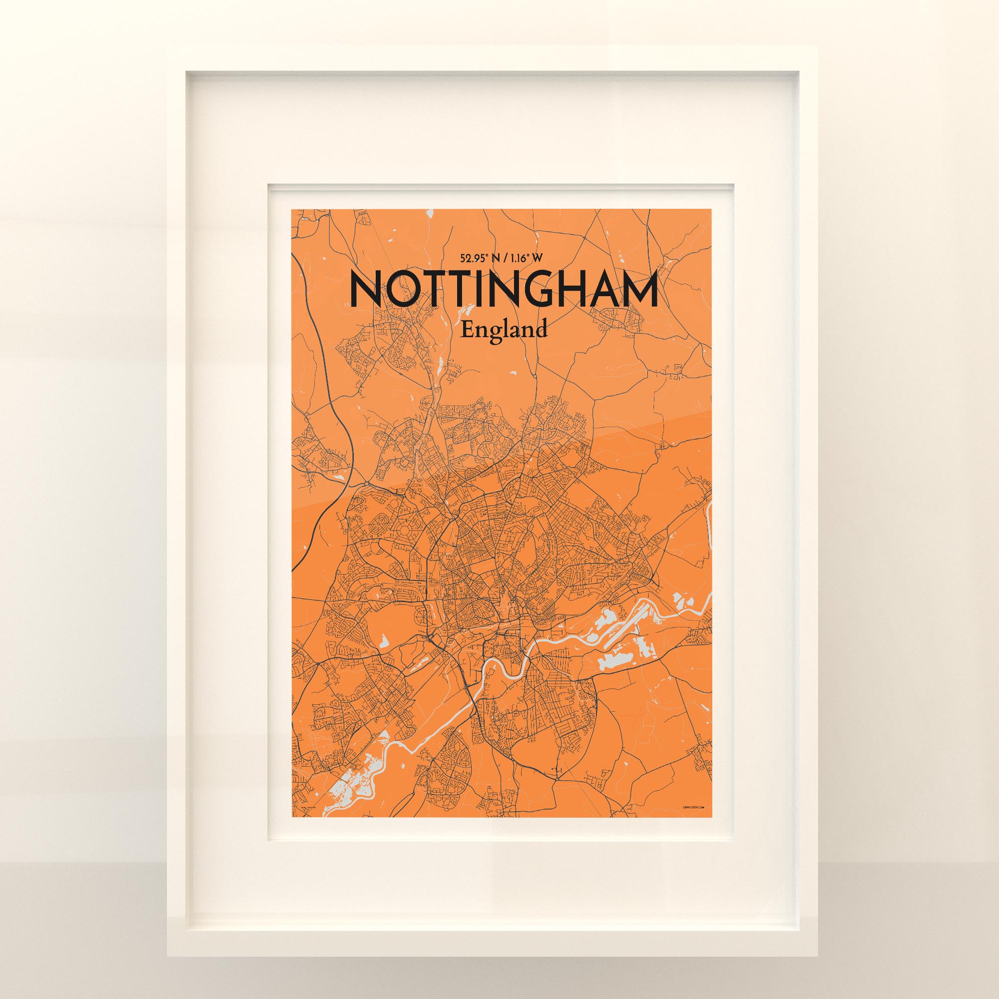 Nottingham City Map, Art Print, Wall Decor - OurPoster.com