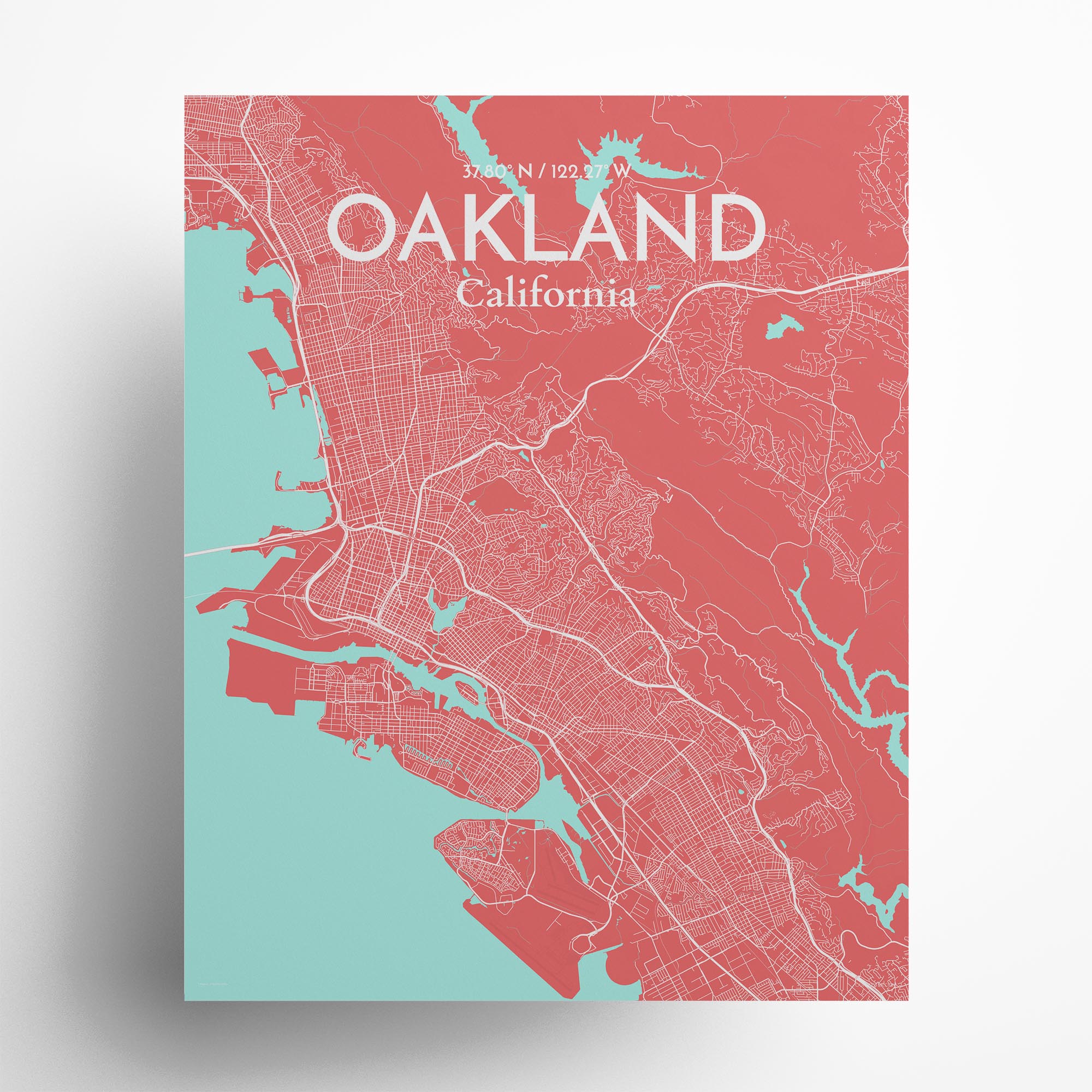 Oakland City Map, Art Print, Wall Decor - OurPoster.com