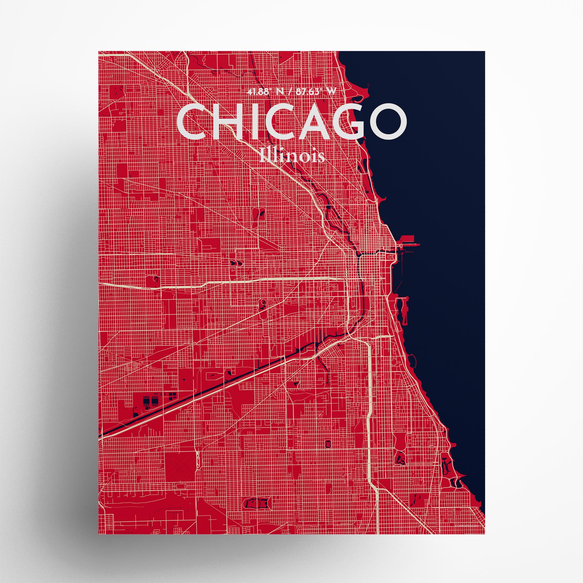 Chicago City Map, Art Print, Wall Decor - OurPoster.com