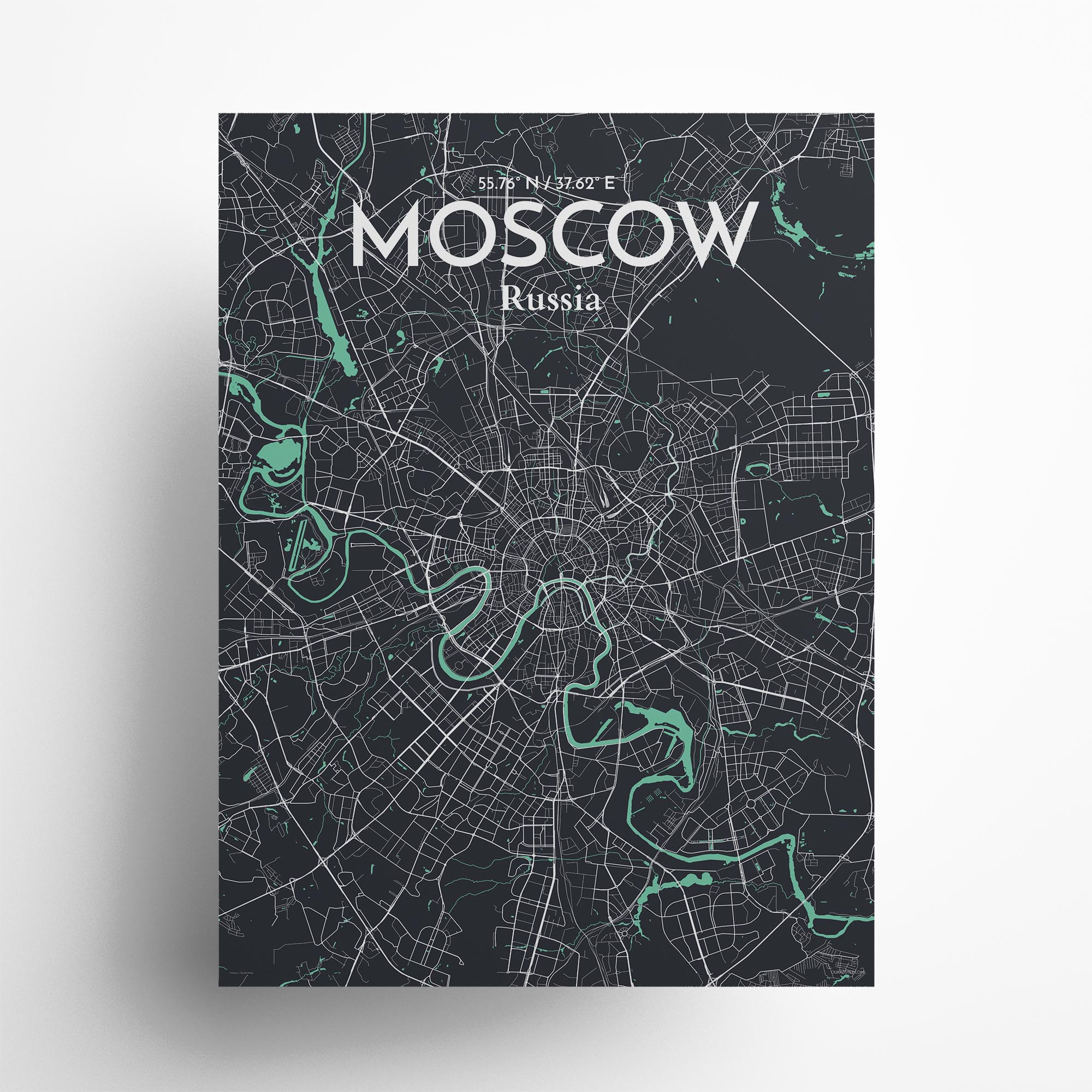 Moscow city map poster in Dream of size 18" x 24"