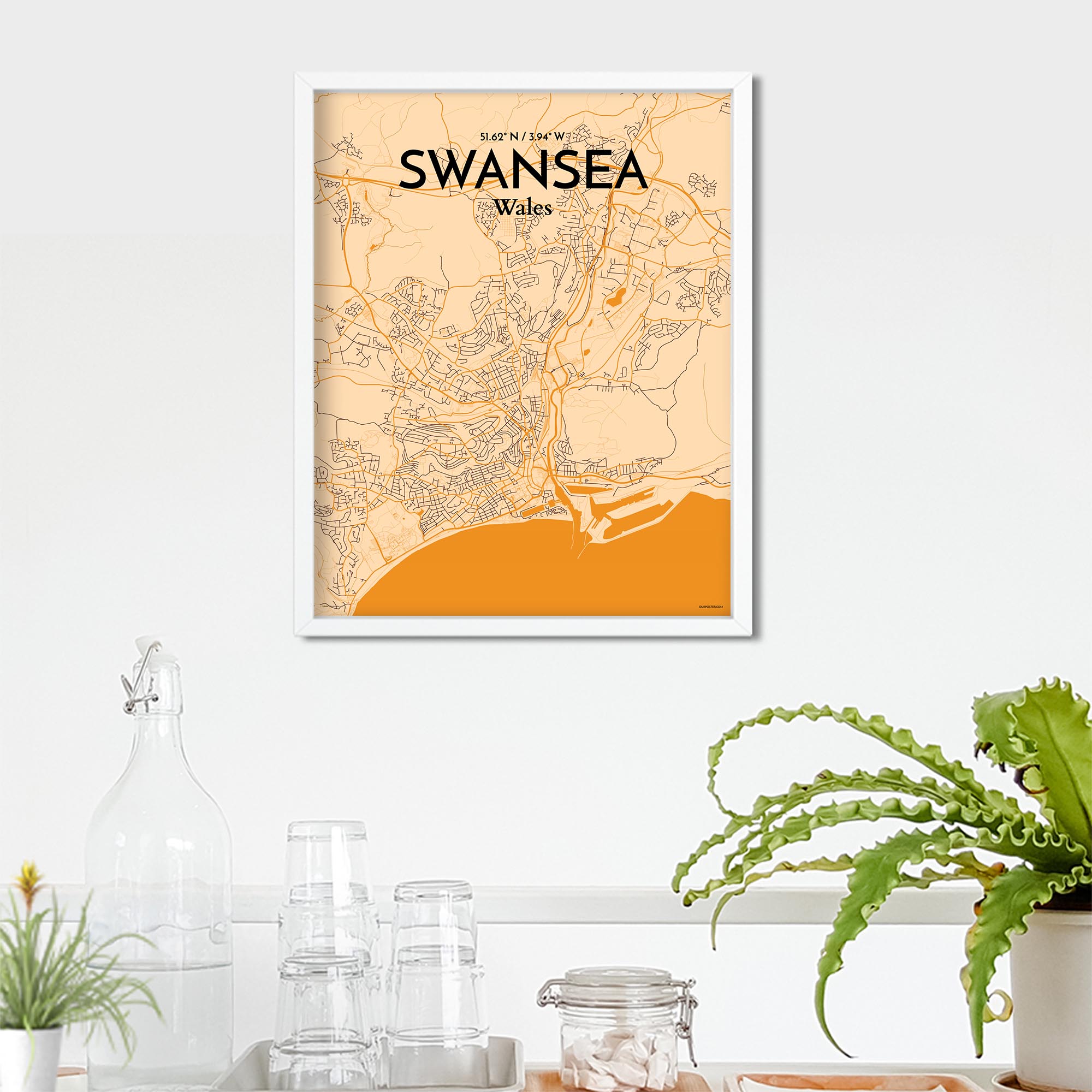 Swansea City Map, Art Print, Wall Decor - OurPoster.com