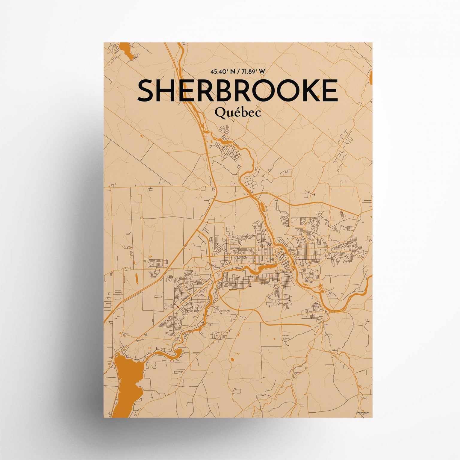 Sherbrooke City Map, Art Print, Wall Decor