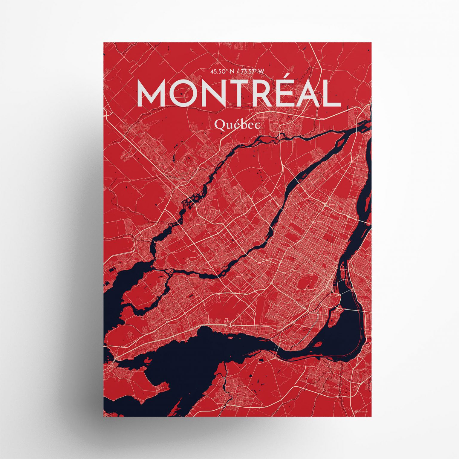 Montreal City Map, Art Print, Wall Decor