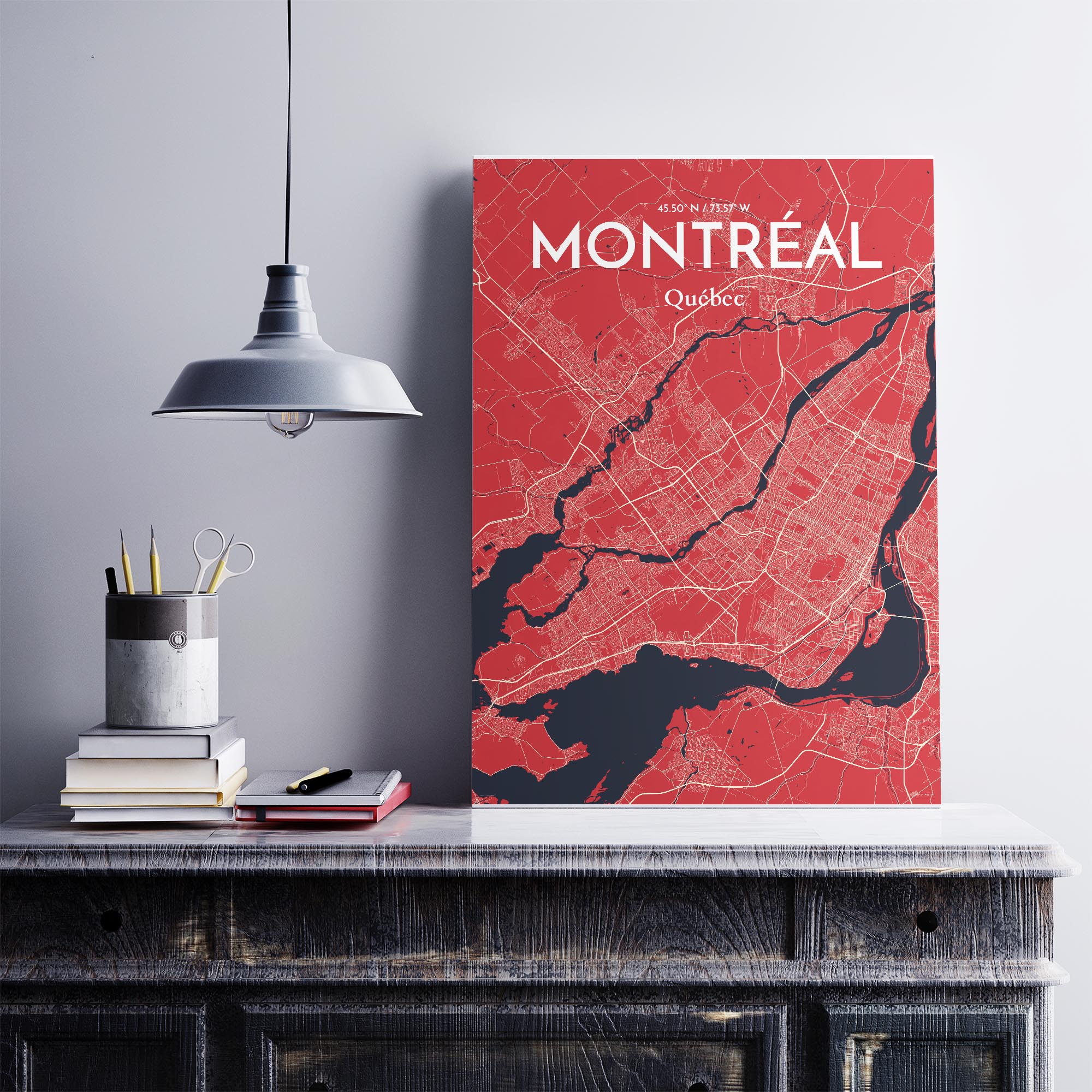 Montreal City Map, Art Print, Wall Decor