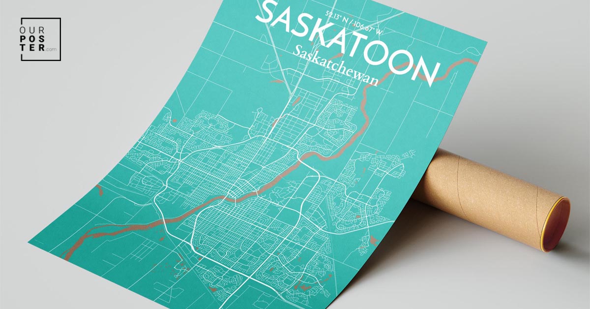 Saskatoon City Map Art Print Wall Decor OurPoster Com   OP YXEC09EN 5 SOCIAL 